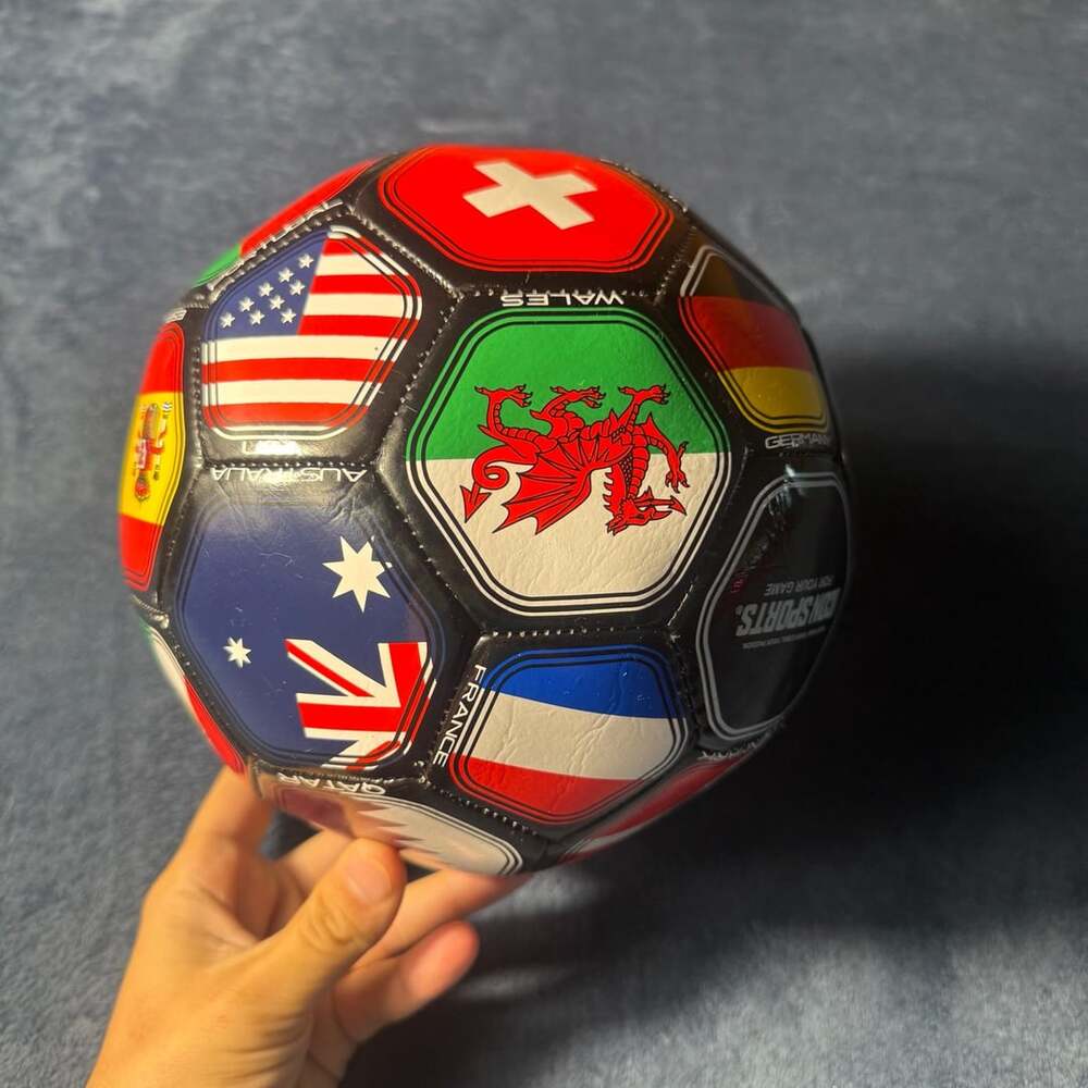 Icon Sports Country Flags Soccer Ball Size 5 Black
